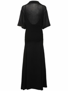 VICTORIA BECKHAM Light Cotton Blend Knit Long Dress