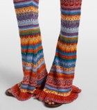 Etro Crochet striped cotton flared pants