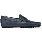 Tod's - City Gommino Textured-Leather Penny Loafers - Men - Navy
