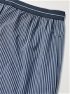 HUGO BOSS - Striped Cotton-Poplin Pyjama Shorts - Blue
