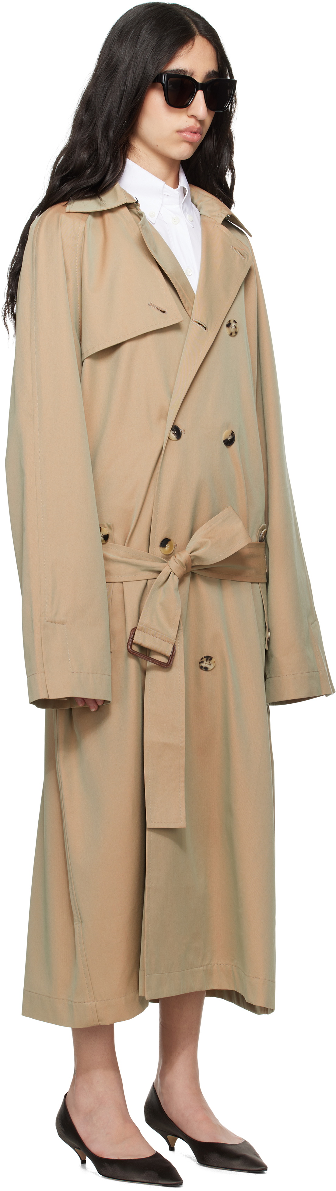 Meta Campania Collective Beige Jasper Cotton Tonic Trench Coat