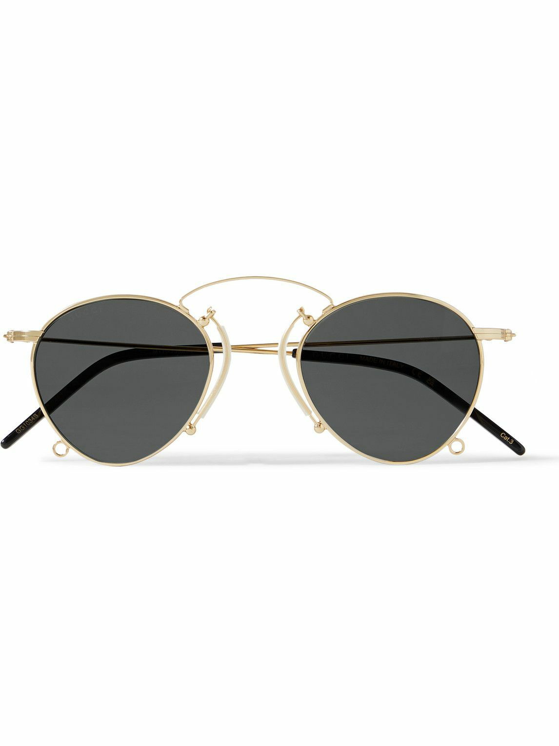 chain-detail round-frame sunglasses