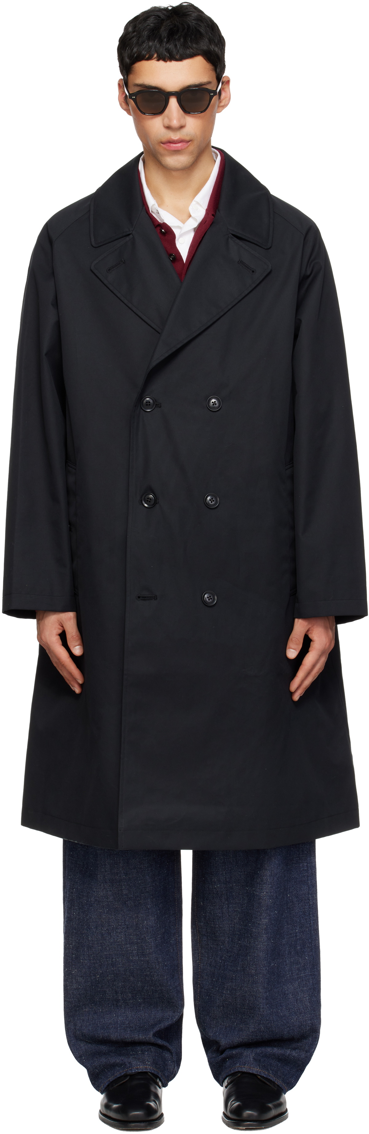 nanamica Black 2L Cotton GORE-TEX Double Breasted Coat