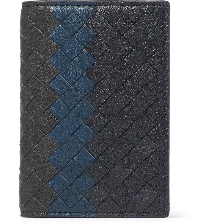 Photo: Bottega Veneta - Intrecciato Pebble-Grain Leather Bifold Cardholder - Men - Blue