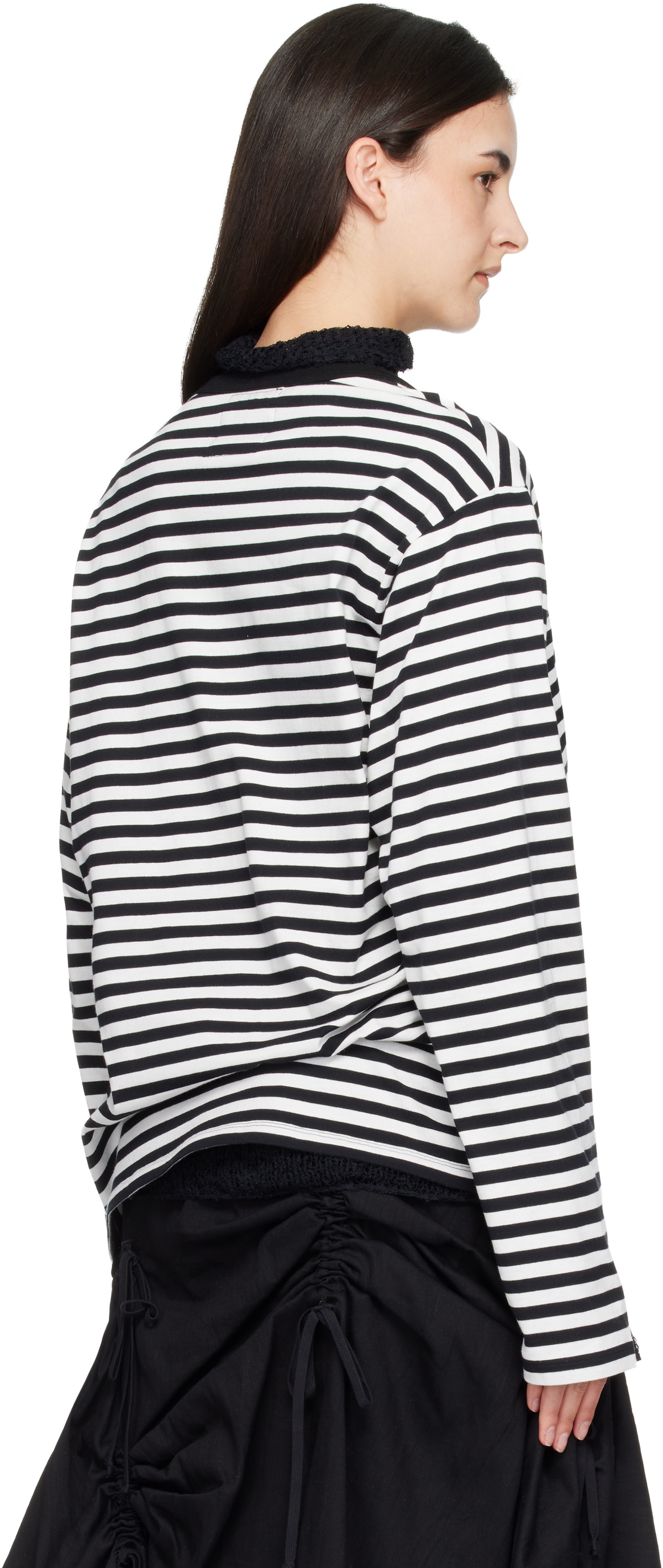 YOHJI YAMAMOTO Black & White Paneled Long Sleeve T-shirt