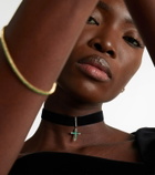 Mateo 14kt gold (585/1000) choker with emeralds and diamonds
