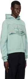 Ottolinger Blue Distressed Multiline Hoodie