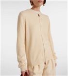 Loro Piana Leather-trimmed cashmere and silk cardigan