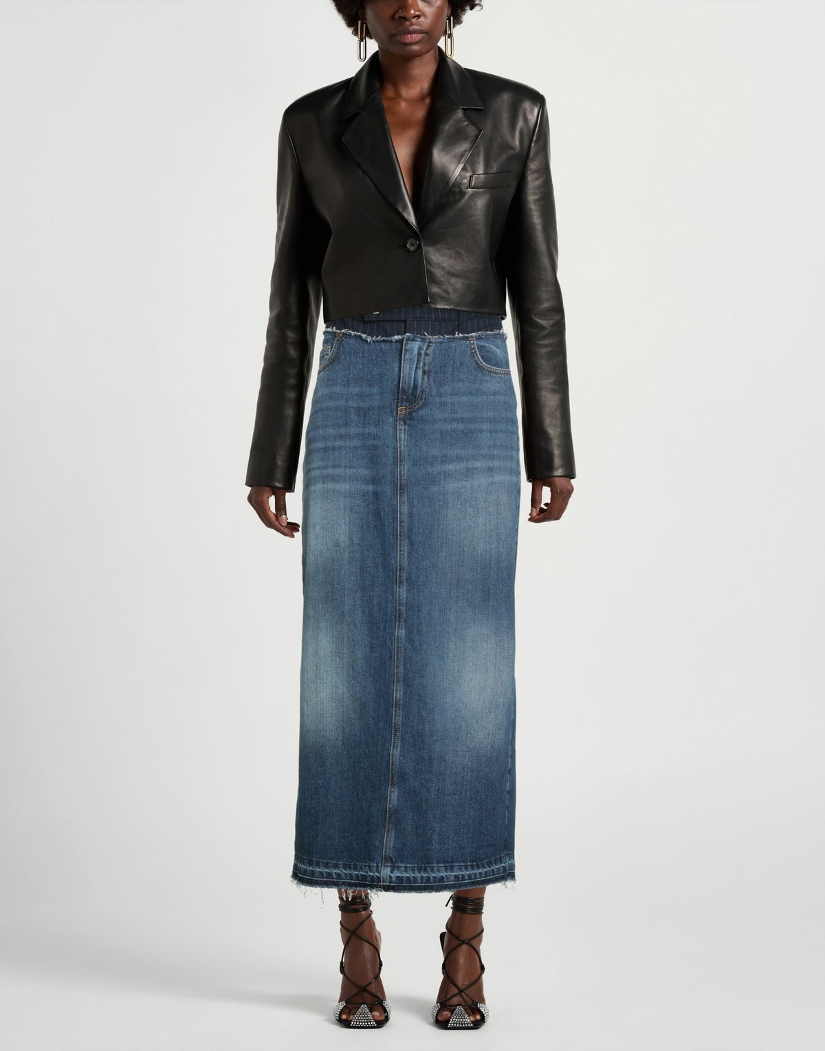 Manila Grace Womens Denim skirt in Blue