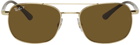 Ray-Ban Gold & Brown RB3670 Chromance Sunglasses