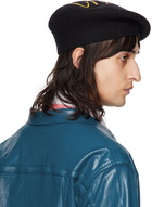 Vivienne Westwood Black 'Open 24 Hours' Beret