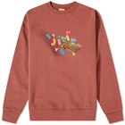 Dime Men's Koko Crew Sweat in Washed Maroon