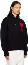 AMI Paris Black Ami De Cœur Hoodie