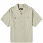 Uniform Bridge Men's Two Pocket Open Collar Short Sleeve Shirt in Beige