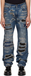 424 Indigo Destroyed Jeans