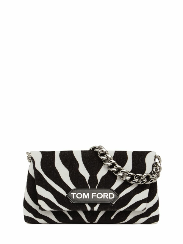 Photo: TOM FORD - Zebra Print Velvet Shoulder Bag W/ Chain