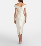 Rachel Gilbert Bronte off-shoulder wool and silk cocktail dress