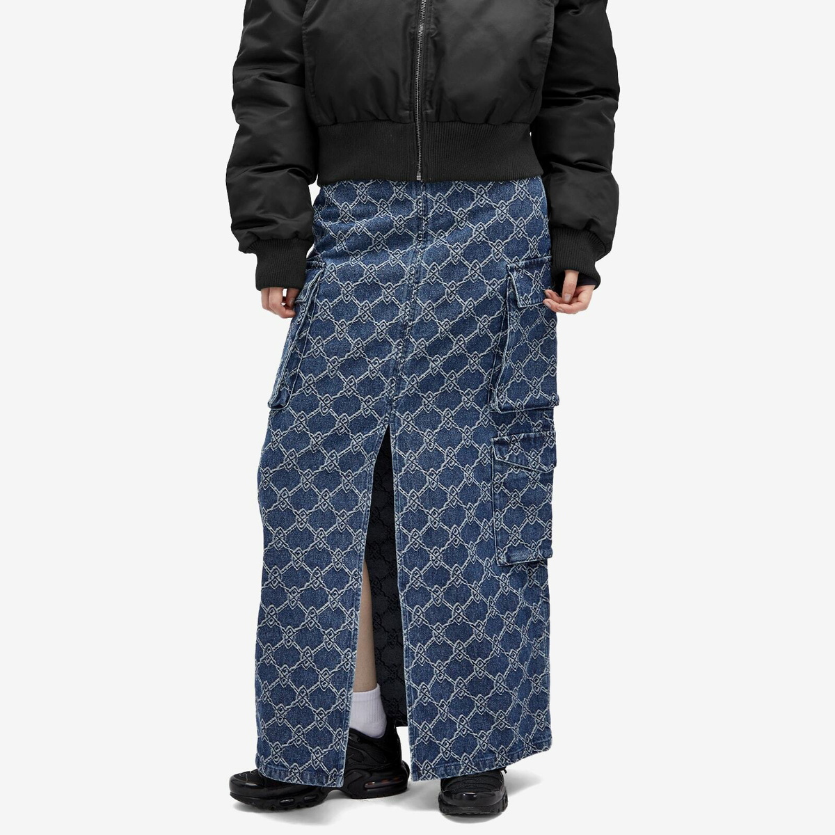 Daily Paper Women's Zora Denim Cargo Skirt in Blue