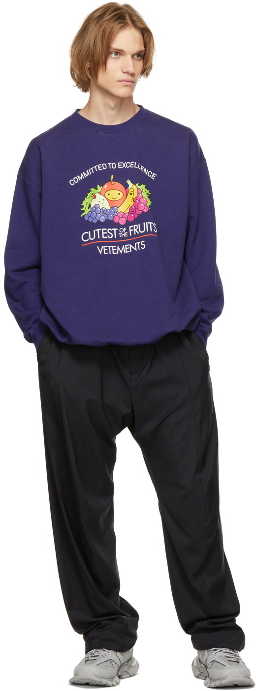 VETEMENTS Navy 'Cutest Of The Fruits' Sweatshirt Vetements