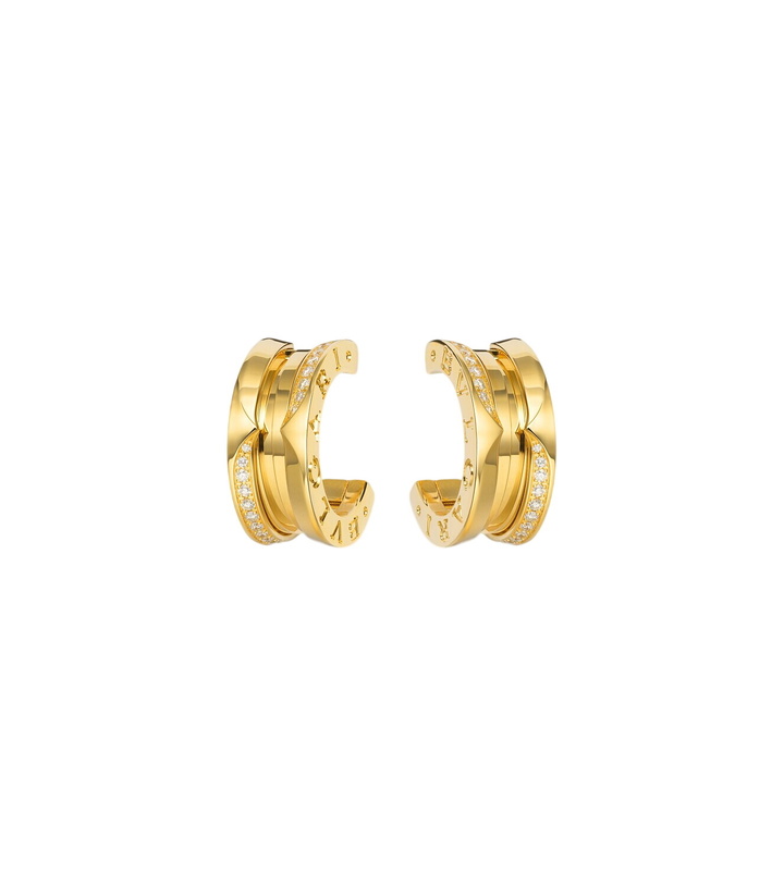 Photo: Bvlgari B.zero1 18kt gold hoop earrings with diamonds