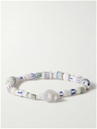 Mikia - Silver-Tone Beaded Bracelet - White