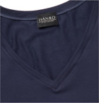Hanro - Superior Mercerised Stretch-Cotton T-Shirt - Men - Navy
