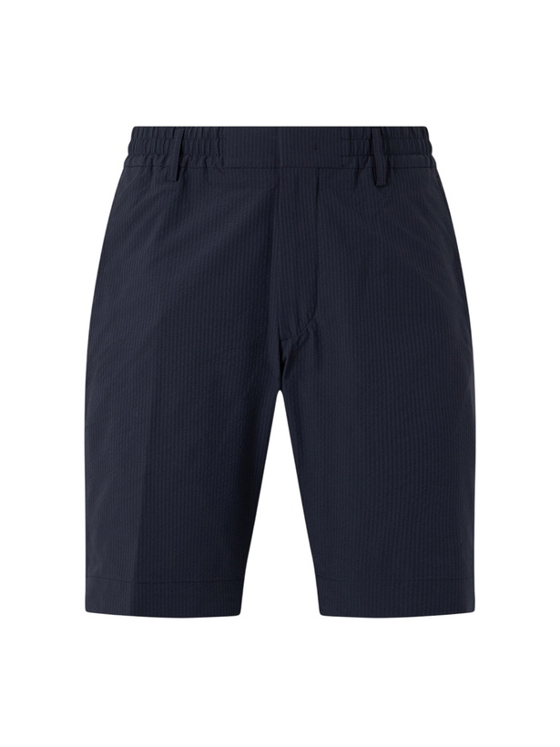 Photo: NN07 - Billie Straight-Leg Striped Seersucker Shorts - Blue