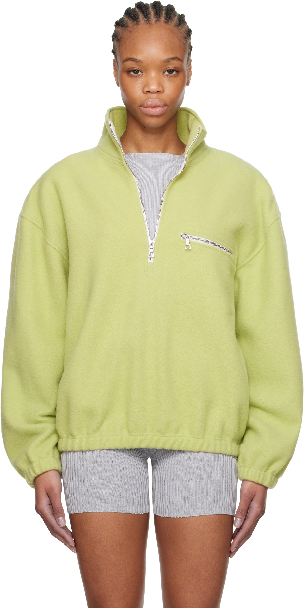 Rier Green Polar Fleece Sweater