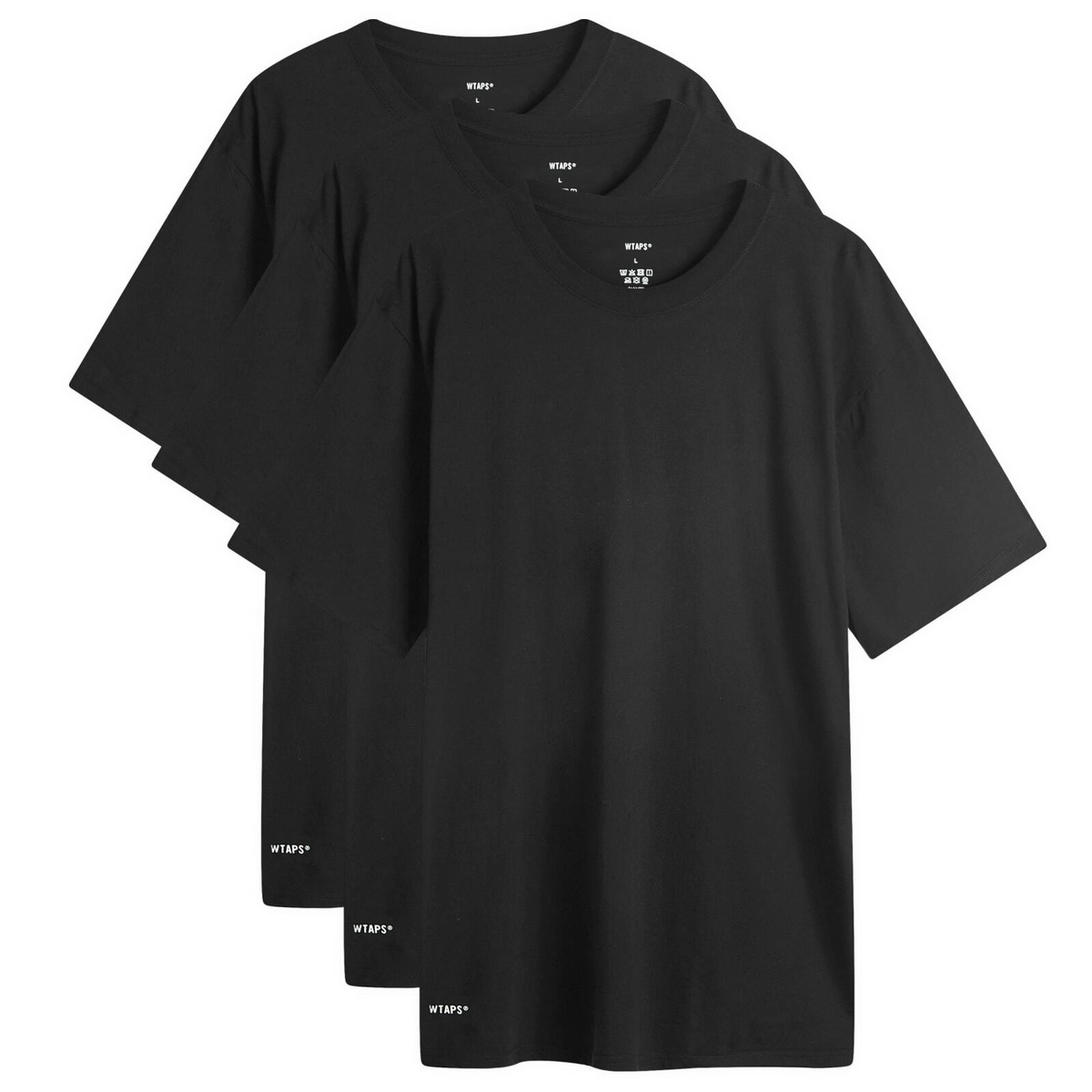 WTAPS Men's 01 Skivvies 3-Pack T-Shirt in Black WTAPS WTAPS Men's 01 Skivvies 3-Pack T-Shirt in Black WTAPS
