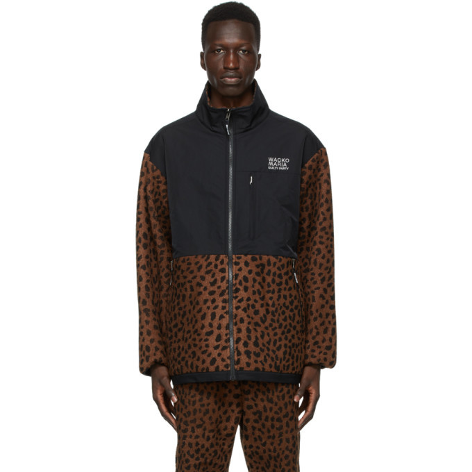 WACKO MARIA Brown and Black Fleece Leopard Jacket Wacko Maria