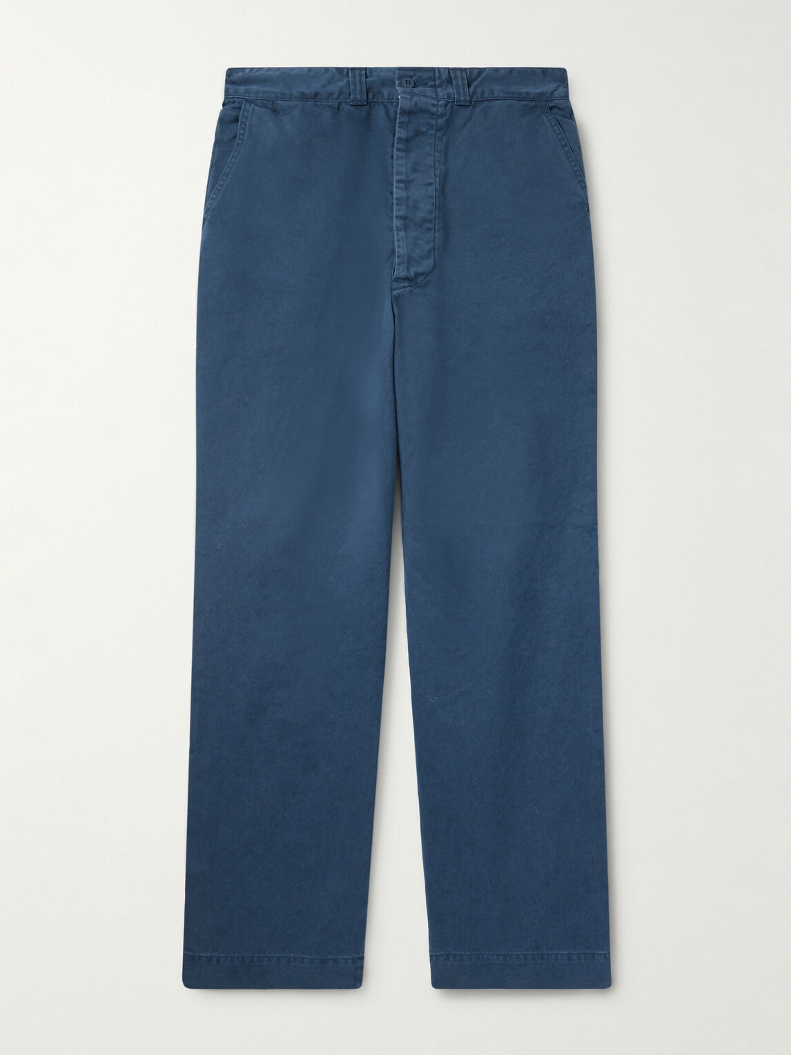 Remi Relief - Straight-Leg Cotton-Twill Trousers - Blue
