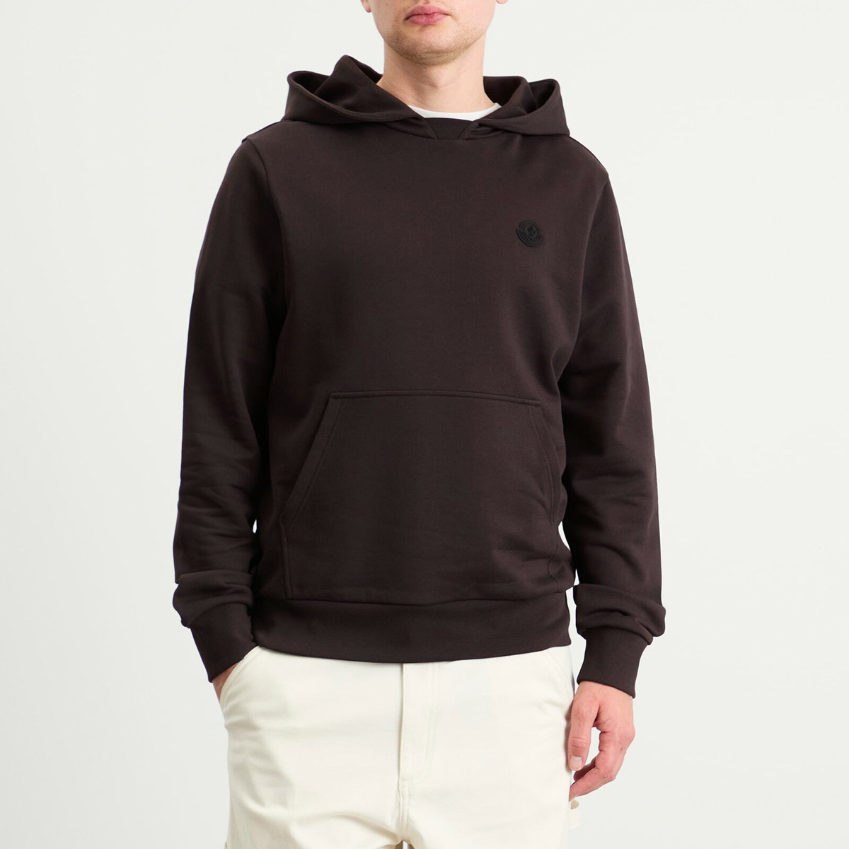 Moncler Men's Washed Hoodie in Brown