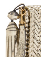 Anya Hindmarch The Neeson Tassel Woven Metallic Leather Clutch - Nude - One Size
