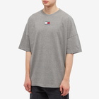 Tommy Jeans Men's Split Hem Flag T-Shirt in Mid Grey Heather