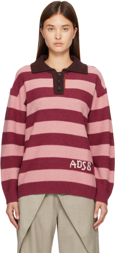 Photo: Andersson Bell Pink Loose-Fit Stripe Collar Polo