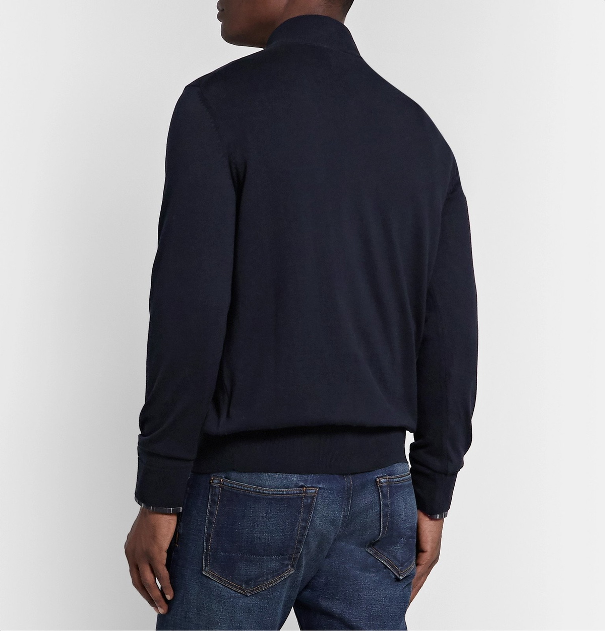 Hugo Boss - Slim-Fit Cotton Half-Zip Sweater - Blue Hugo Boss