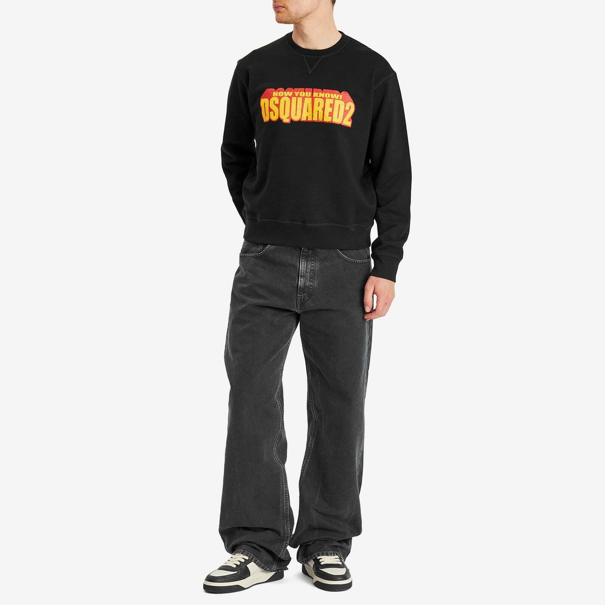 Dsquared2 Men's 3D Logo Cool Fit Crew Sweat in Black