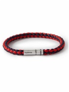 Le Gramme - Orlebar Brown 7g Woven Cord and Sterling Silver Bracelet - Red