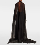 Ralph Lauren Collection Tilly caped jersey gown