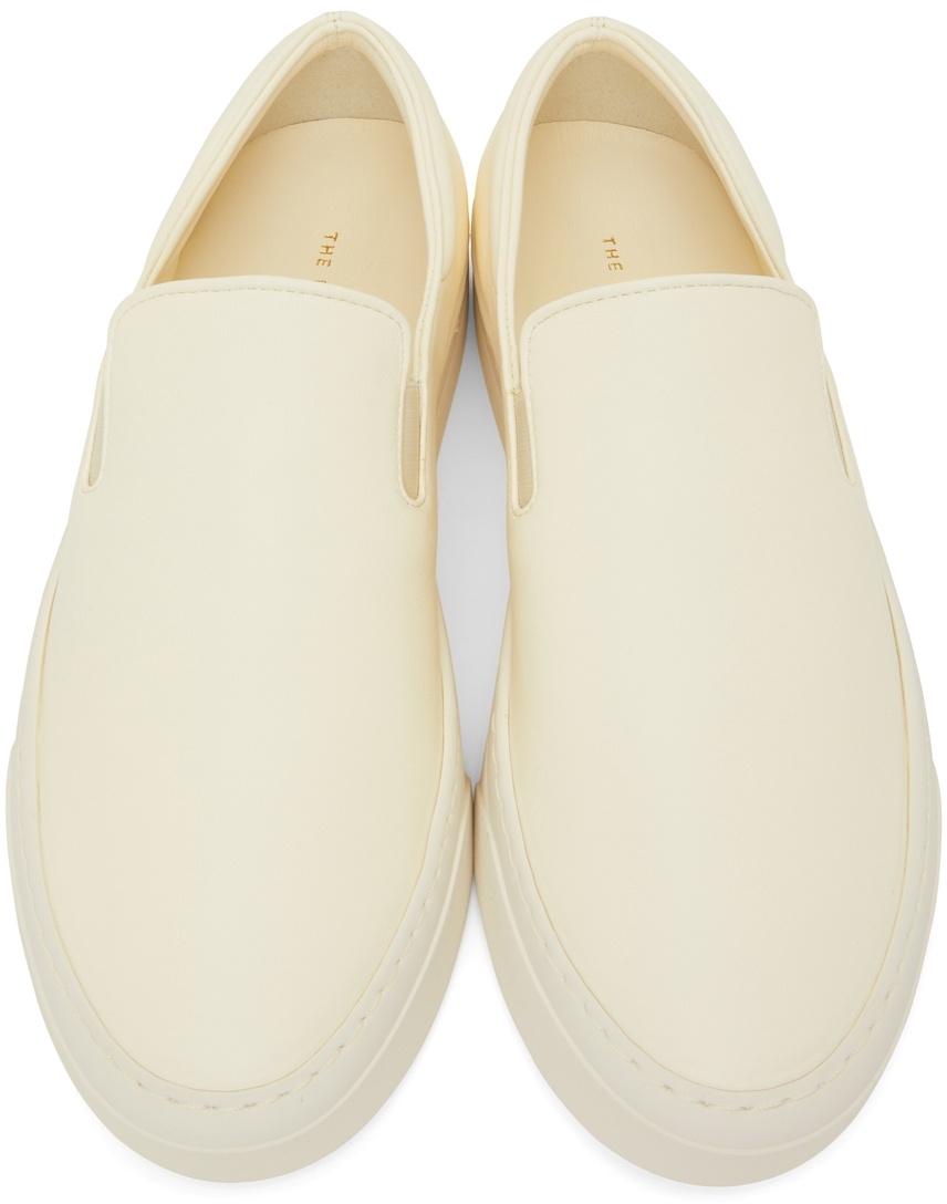 The Row Off White Leather Marie H Slip On Sneakers The Row