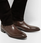 Dunhill - Burnished-Leather Chelsea Boots - Men - Dark brown