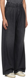 Golden Goose Gray Cotton Pleated Jeans
