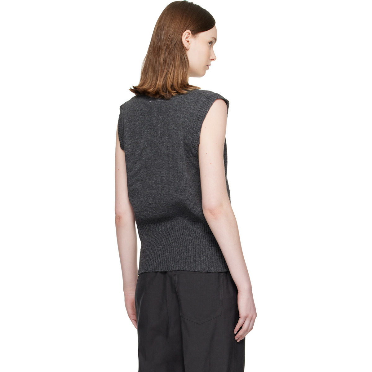 MM6 Maison Margiela Gray Merino Wool Knitted Vest
