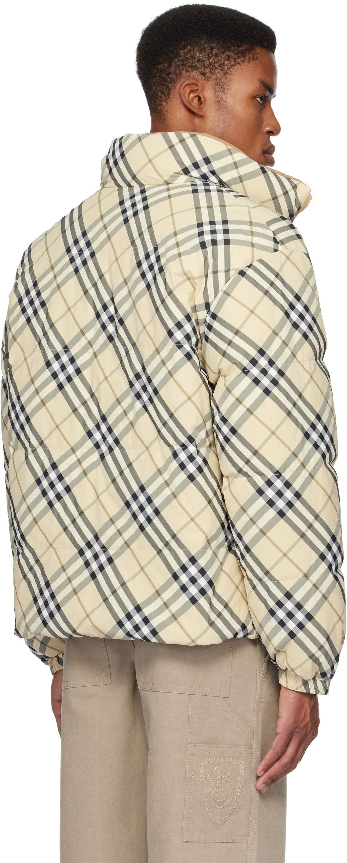 Burberry Beige Check Puffer Reversible Down Jacket Burberry