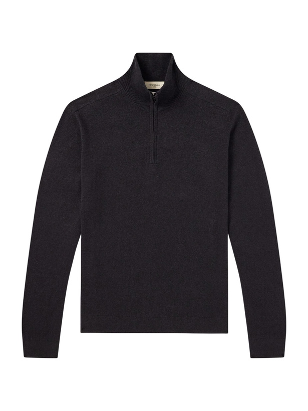 Photo: PIACENZA 1733 - Lupetto Cashmere and Linen-Blend Half-Zipped Sweater - Black