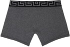 Versace Underwear Gray Greca Boxers