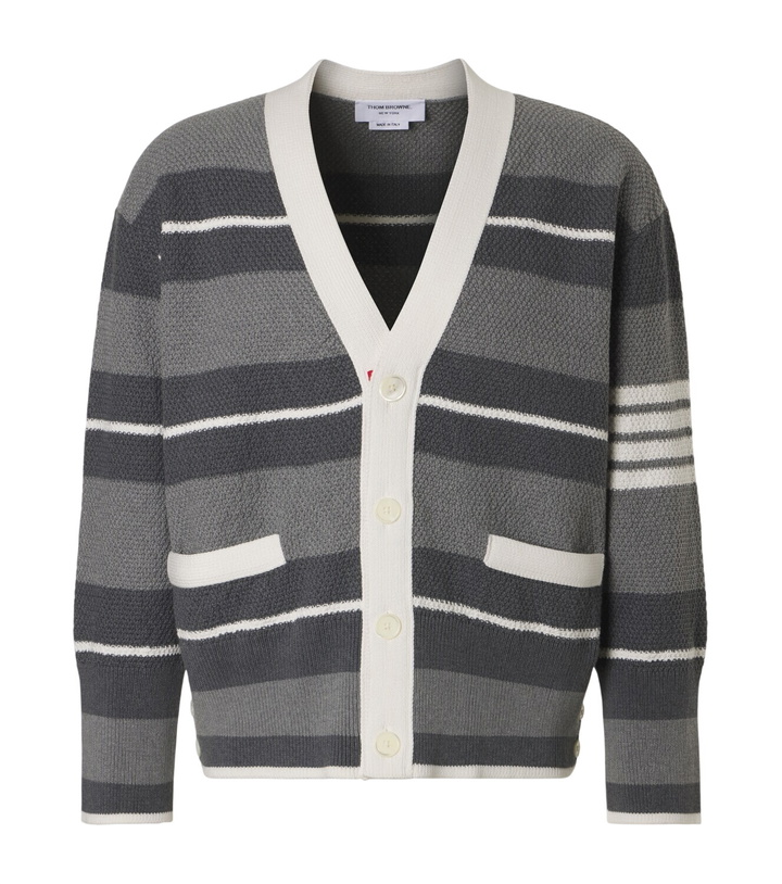 Photo: Thom Browne Striped cotton cardigan