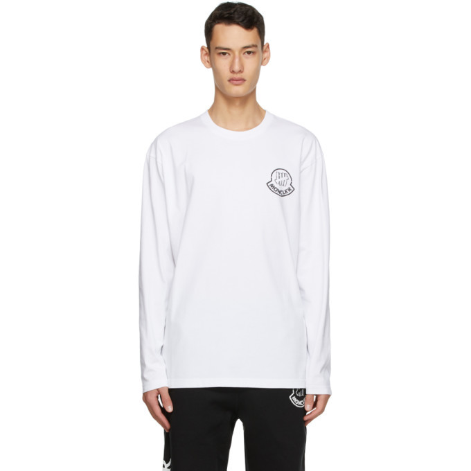 Photo: Moncler Genius 2 Moncler 1952 White Logo Long Sleeve T-Shirt