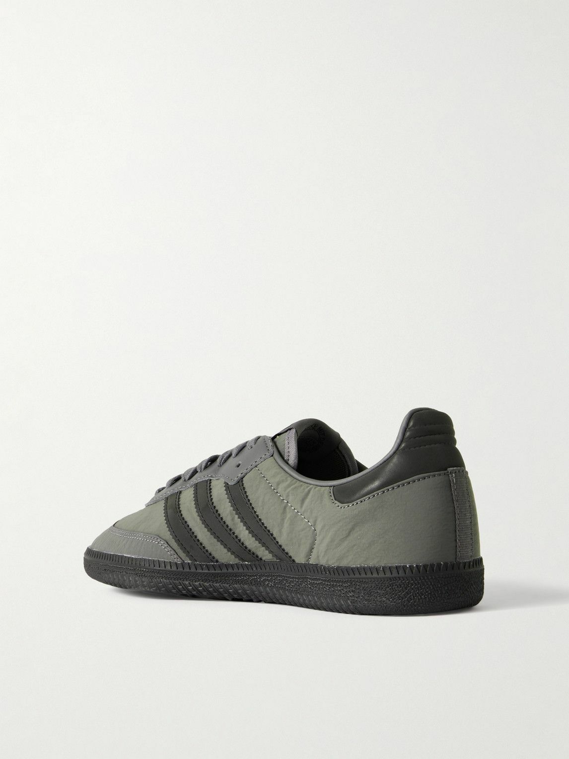 adidas Originals - Samba OG Leather-Trimmed Shell Sneakers - Gray adidas  Originals