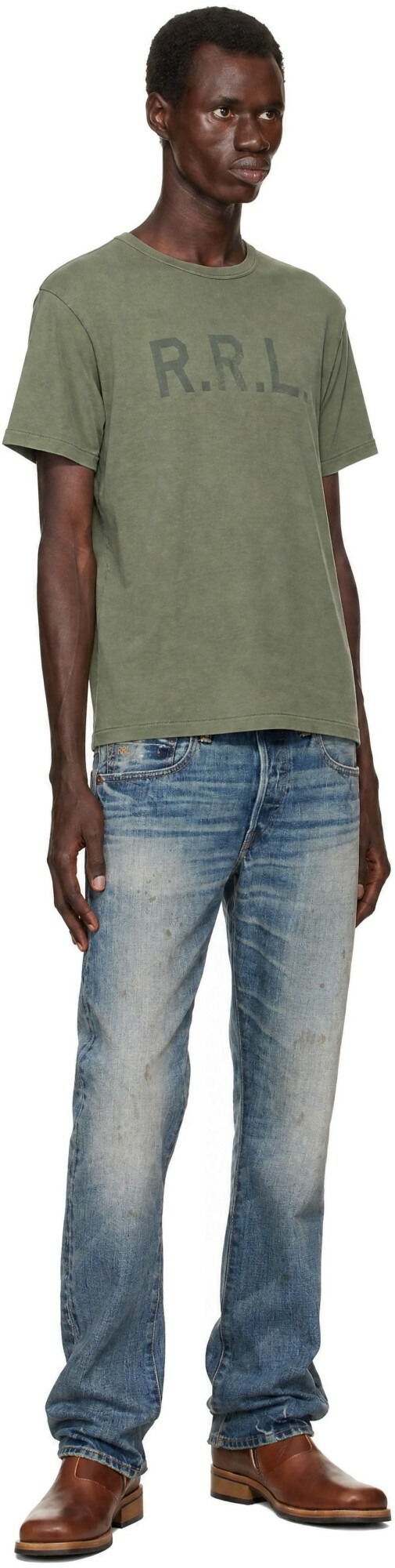 RRL Khaki Logo T-Shirt